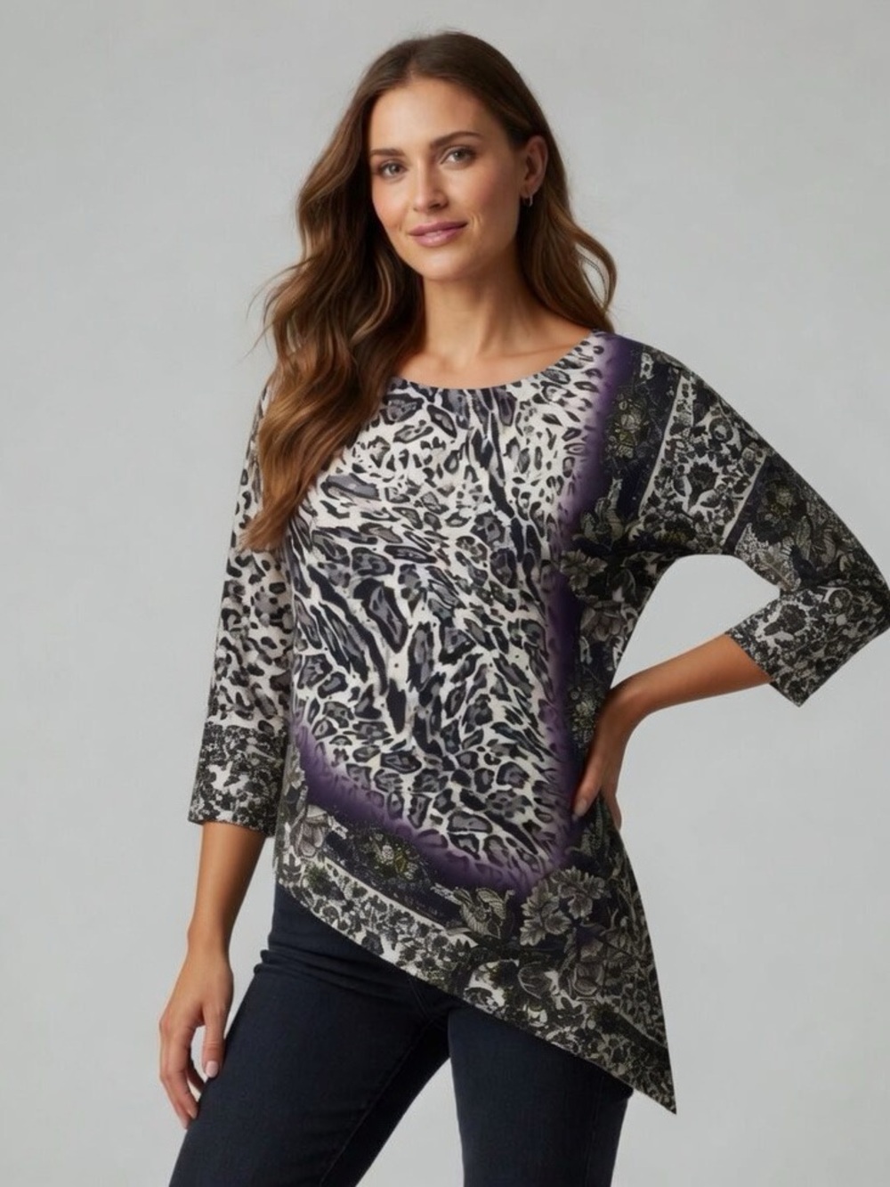 Alfani 3/4 Dolman Sleeve Tunic Sz Large